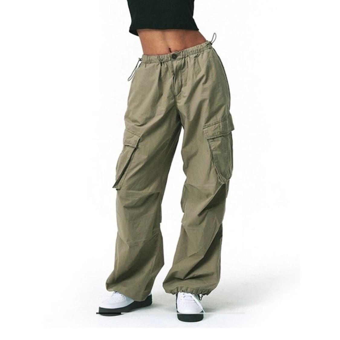애즈이프캘리 PARACHUTE CARGO PANTS 카키 상품이미지1