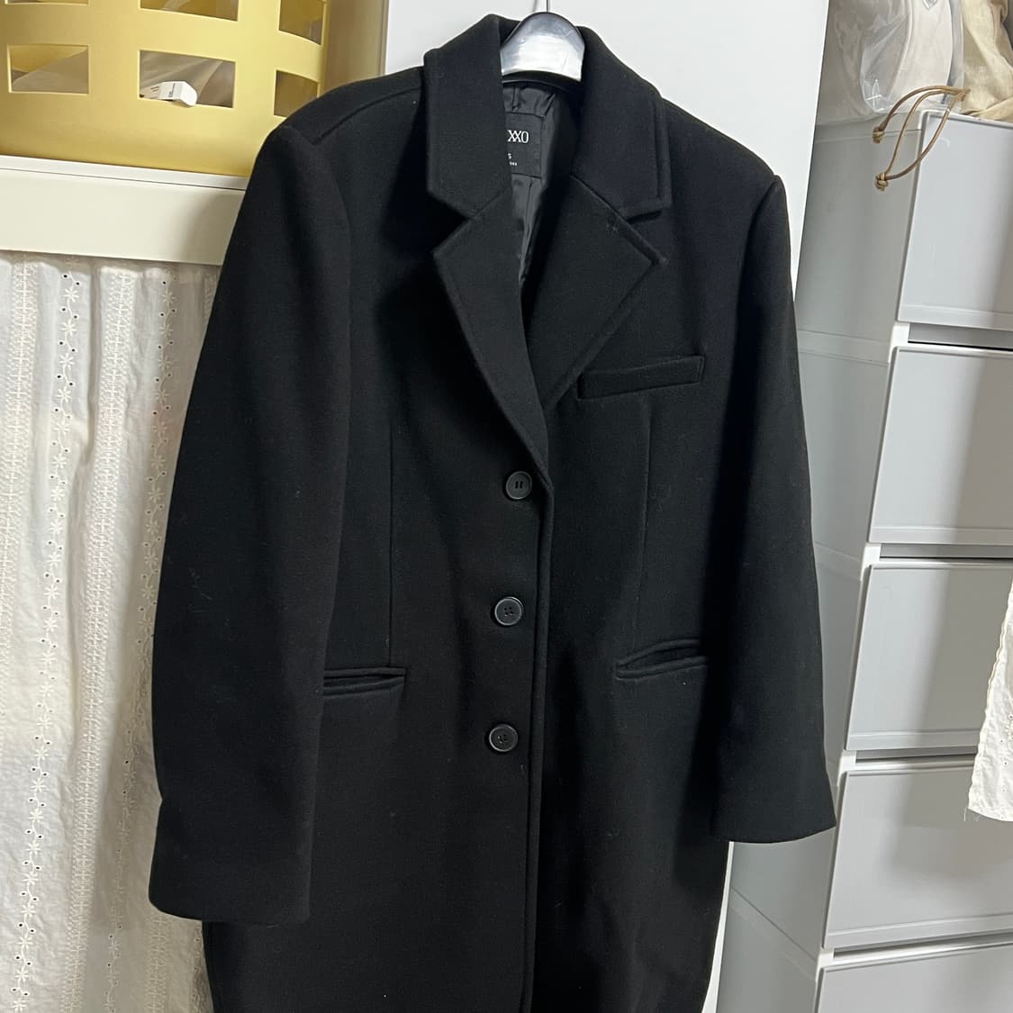 드라이완료 미쏘 블랙 싱글 롱 코트 스몰 정가 12만원 상품이미지5