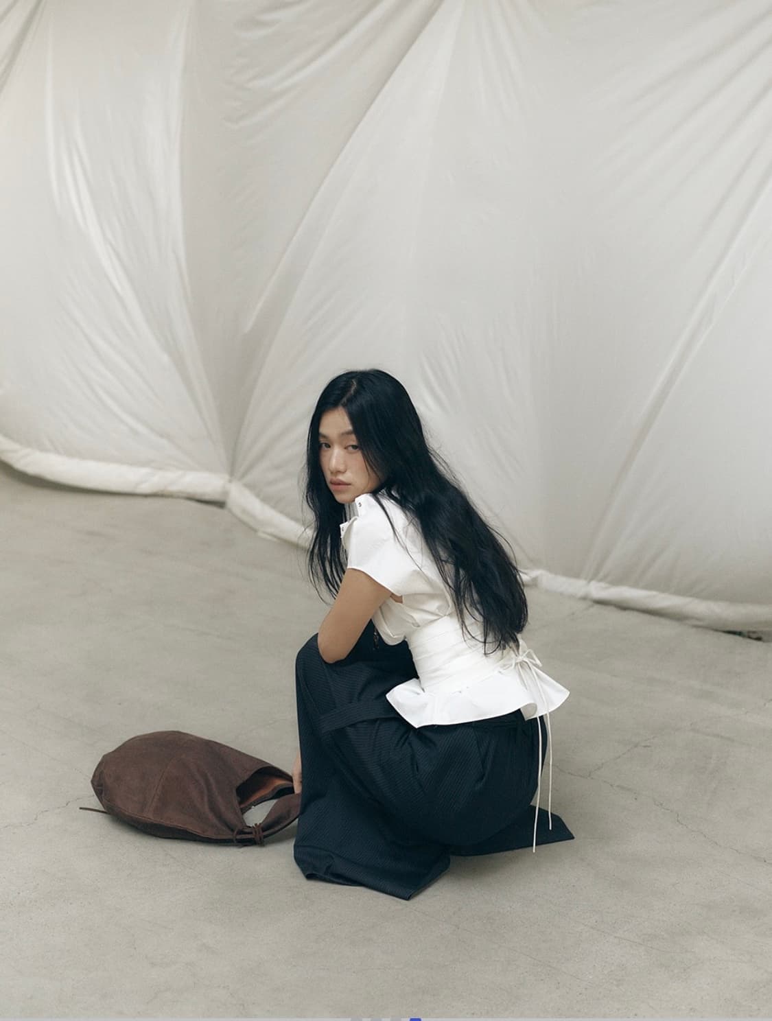 솔티페블 snap blouse & bustier set up 팝니다 상품이미지2