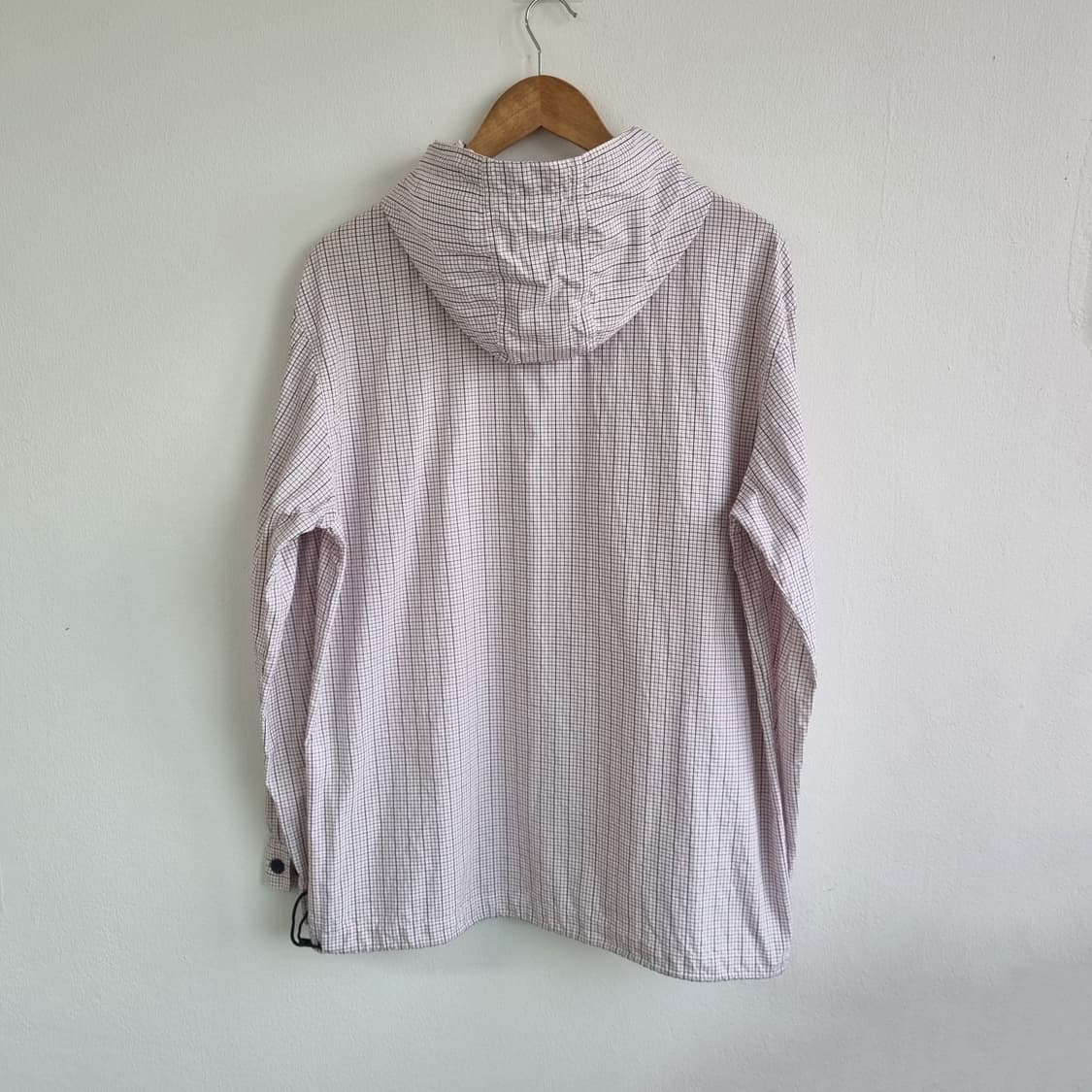 빈티지 잔체크 바람막이 후디자켓 - XL 상품이미지2