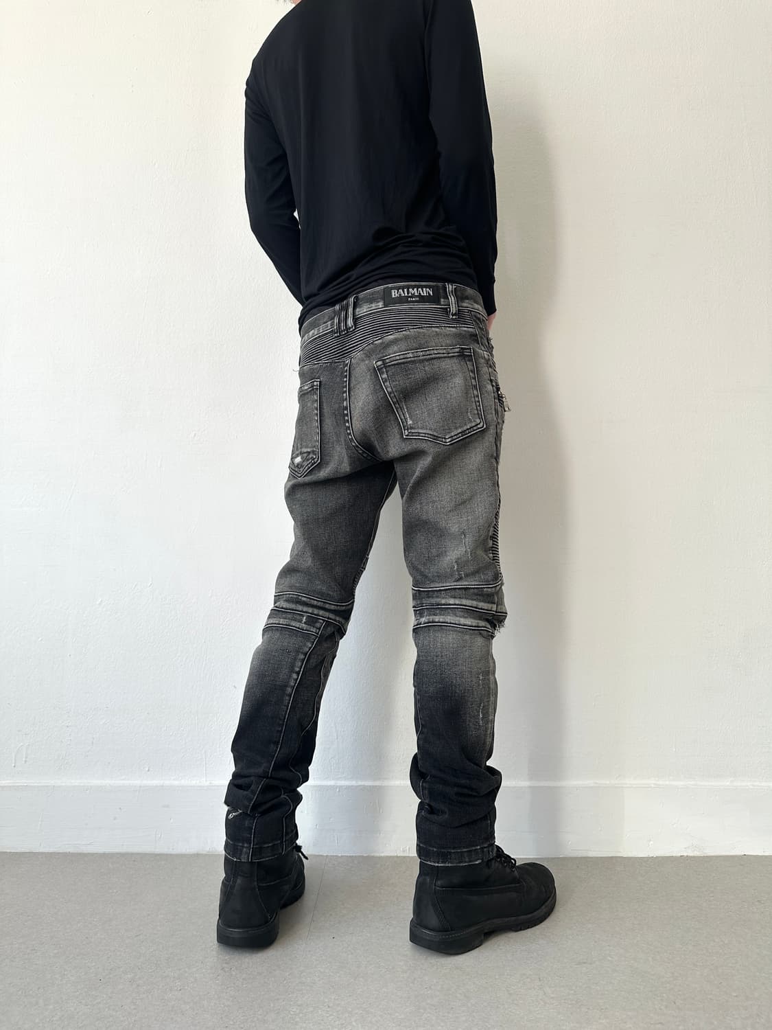 발망 디스트로이드 바이커 슬림진 상품이미지3