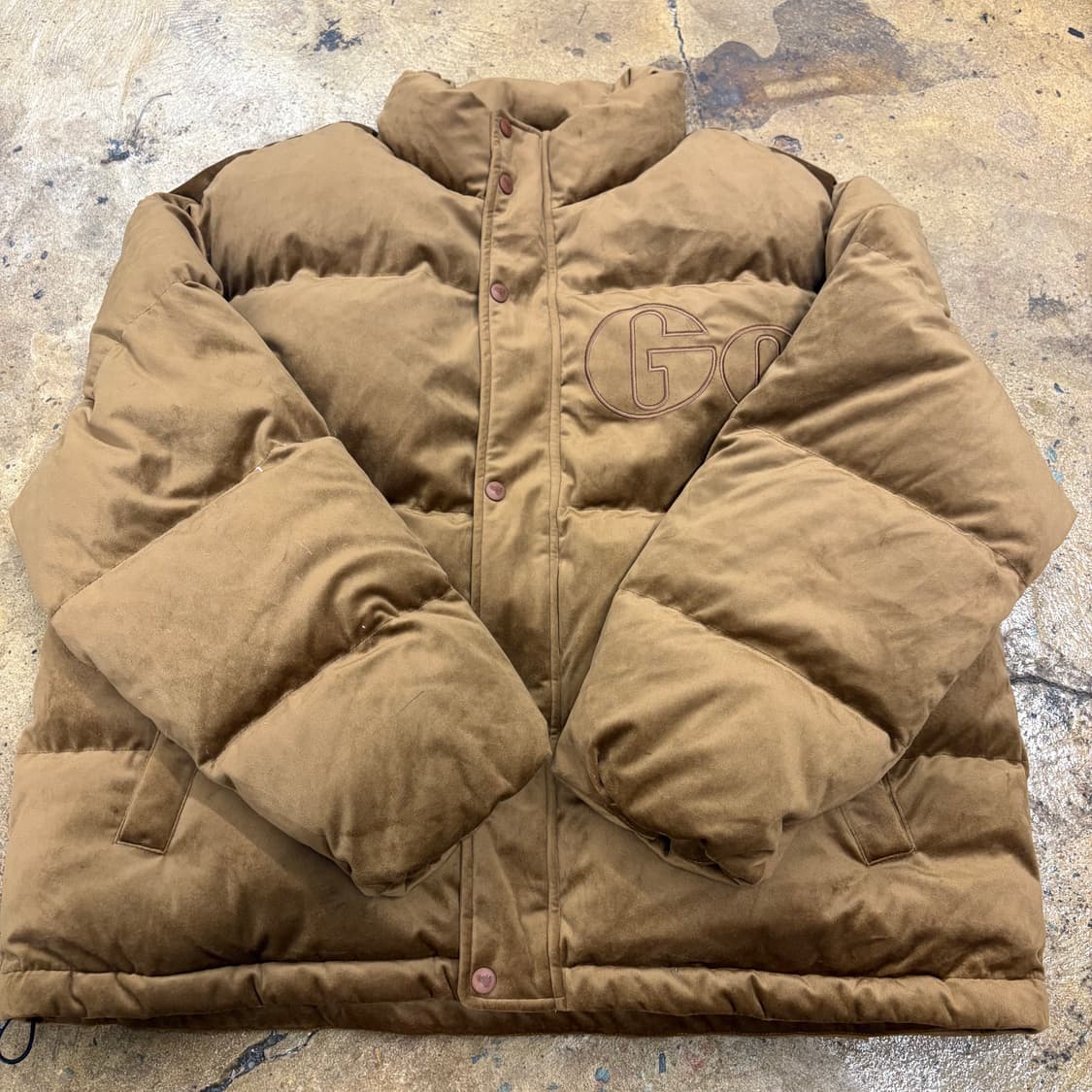 [정품/L] GOLA 골라 벨벳 다운 패딩 브라운 b15 상품이미지2