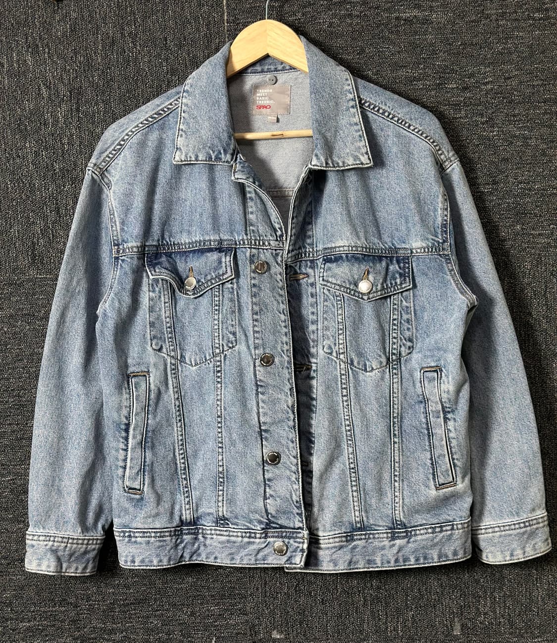 SPAO 데님 자켓 S Light Indigo 상품이미지1