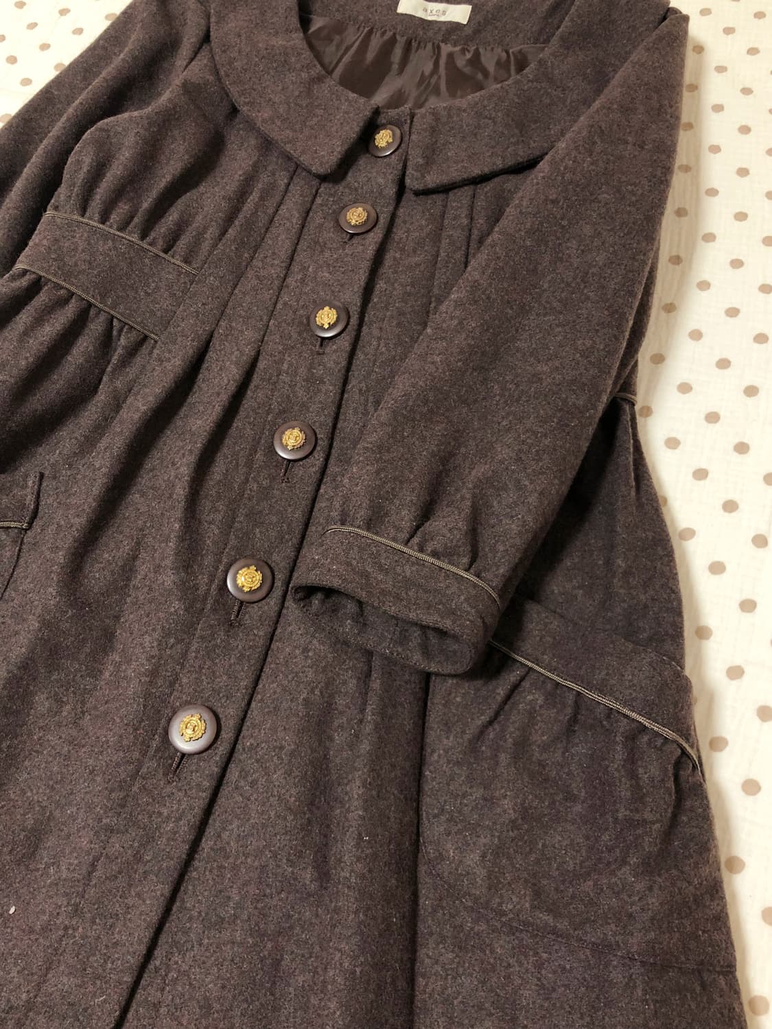 빈티지 엑시즈팜 초코 라떼갸루 코트 상품이미지3