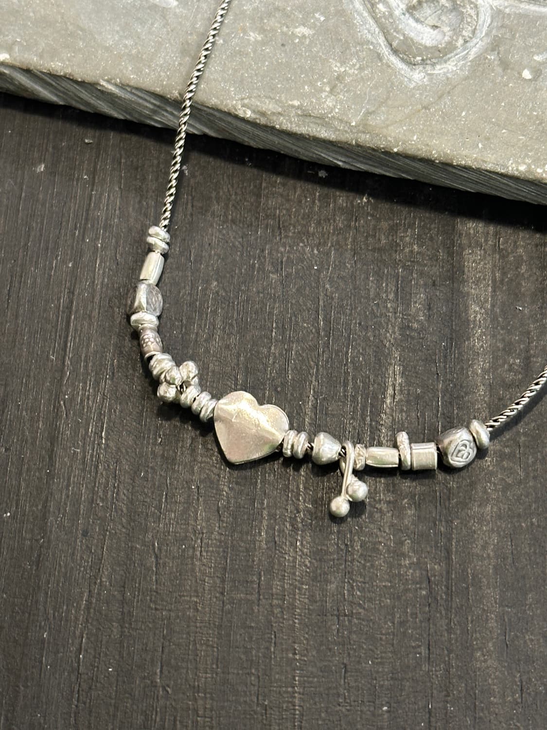 Musta karensilver mix necklace 상품이미지1