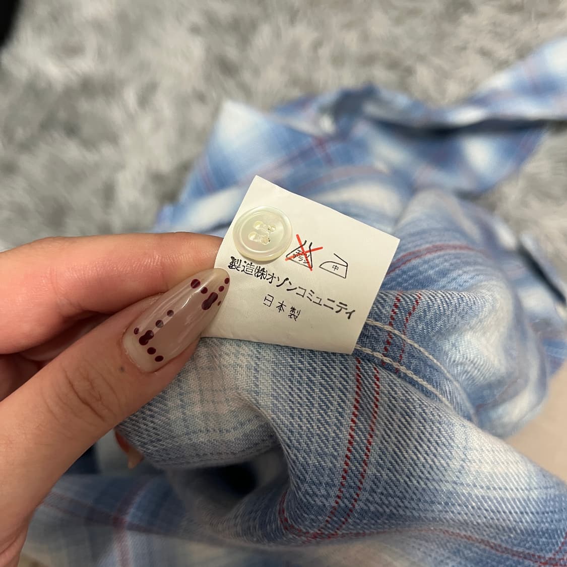 히스테릭 글래머 블루 체크 셔츠 상품이미지6
