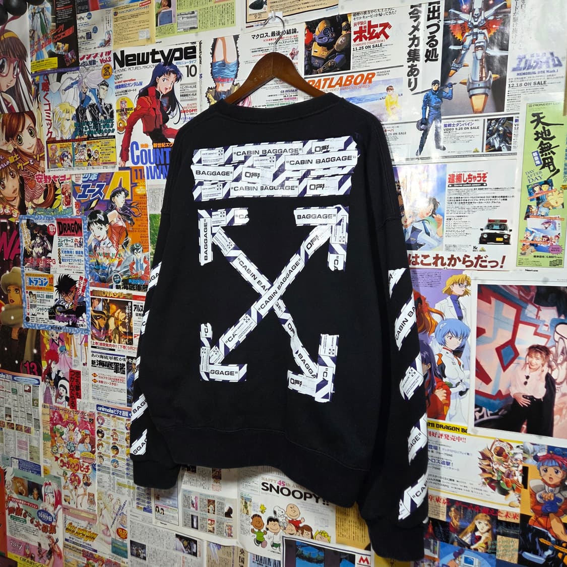 오프화이트 에어포트 애로우 테이프 스웻 맨투맨 상품이미지1