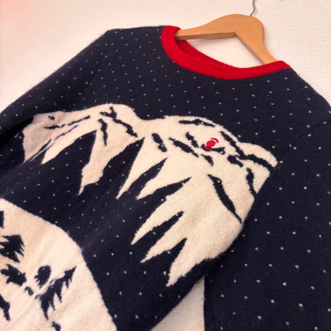 W 와이드앵글 골프 여성 니트 이중 바람막이 윈터 패턴  상품이미지8