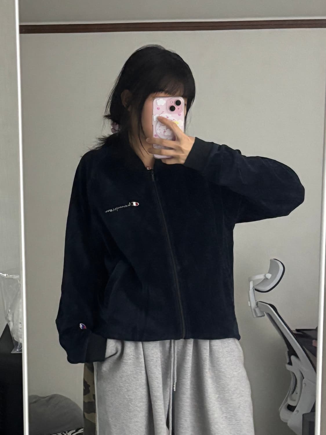 챔피온 벨벳 자켓 블루종 M 상품이미지1