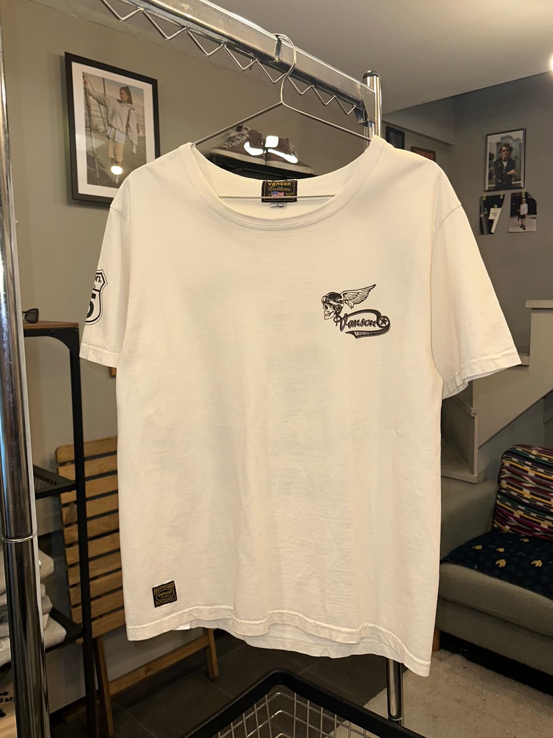 Vanson cotton logo print detail  T 상품이미지4