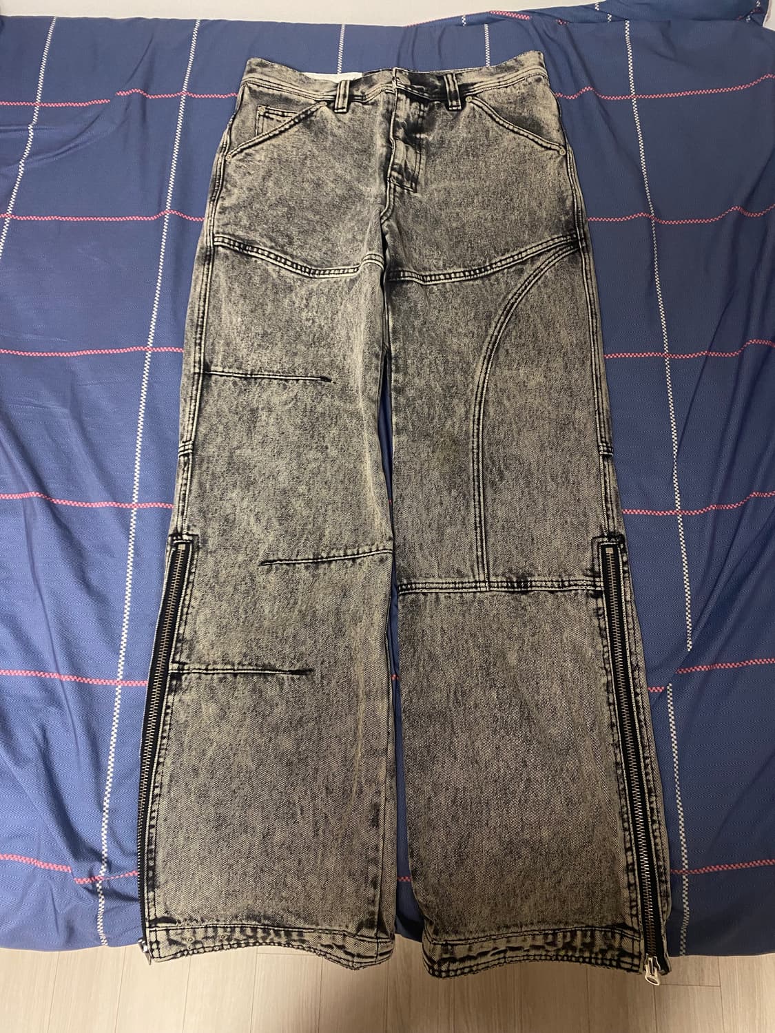 앤더슨벨 블리츠 워시드 지퍼 진 화이트 s 상품이미지1