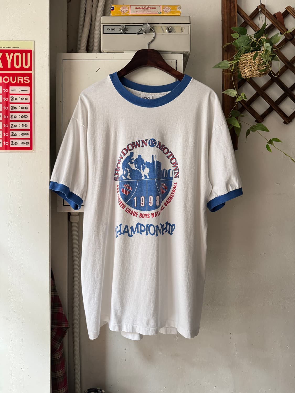 [XL]90's Made in USA 베스킷볼 링거 티셔츠 상품이미지2
