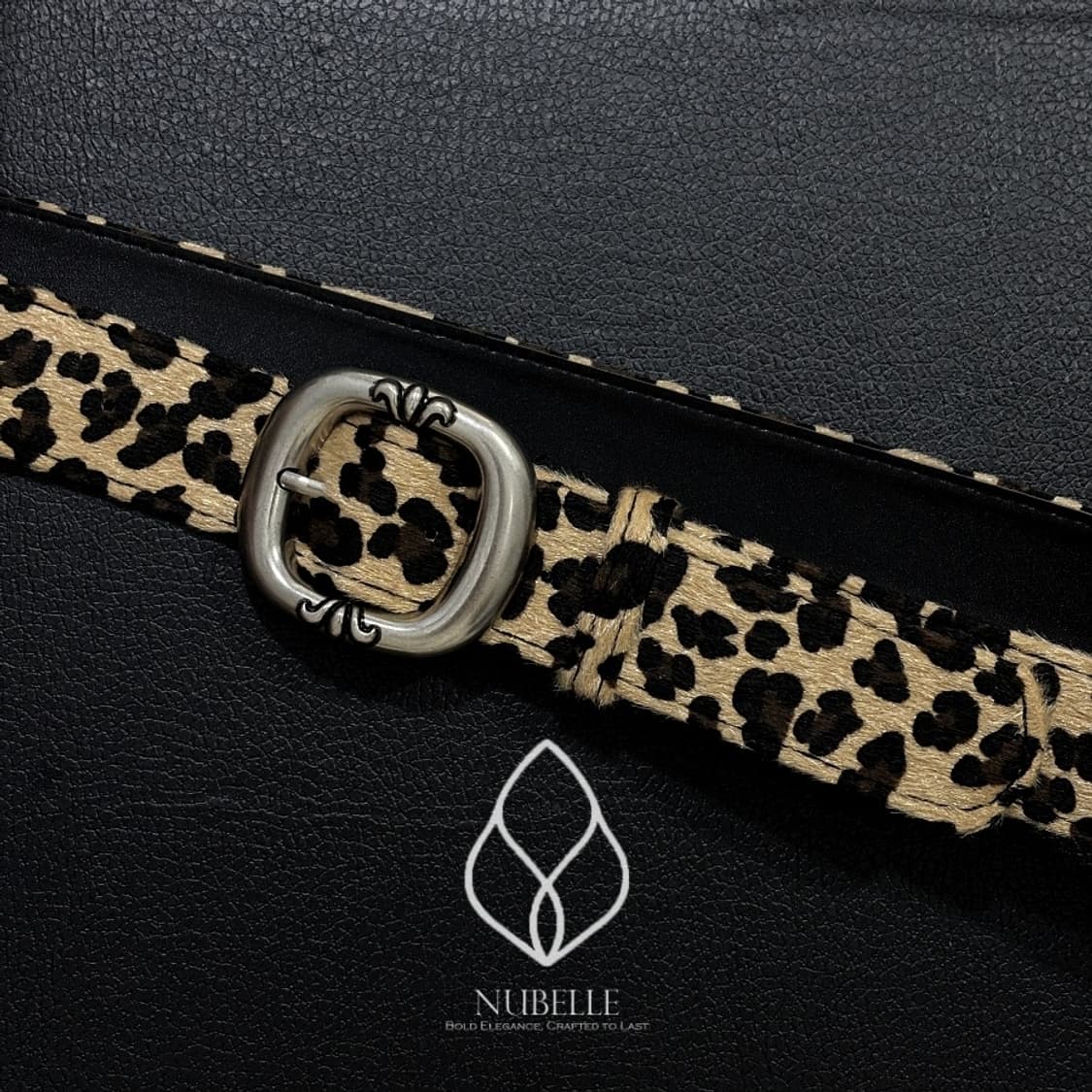 🌗 Chrome leopard belt / 호피 크롬 버클 벨트 상품이미지1