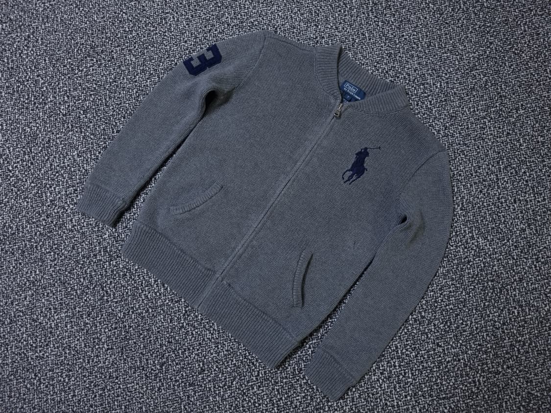 [무료배송][130]폴로 키즈 니트 집업 상품이미지3