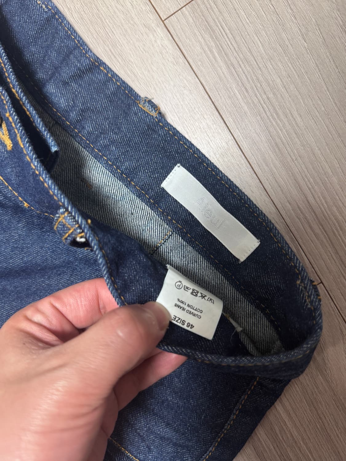 Aieul 3rd 커브드 데님 인디고 상품이미지3