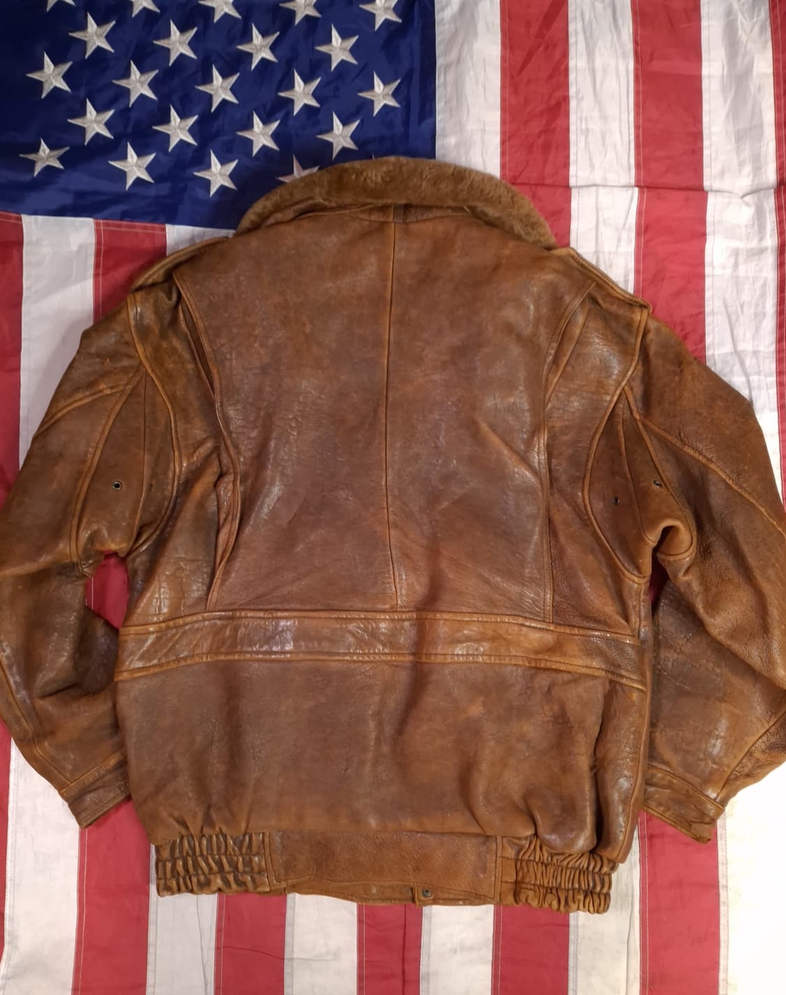 80's 일본판 밀리터리 리얼레더 항공자켓 상품이미지10