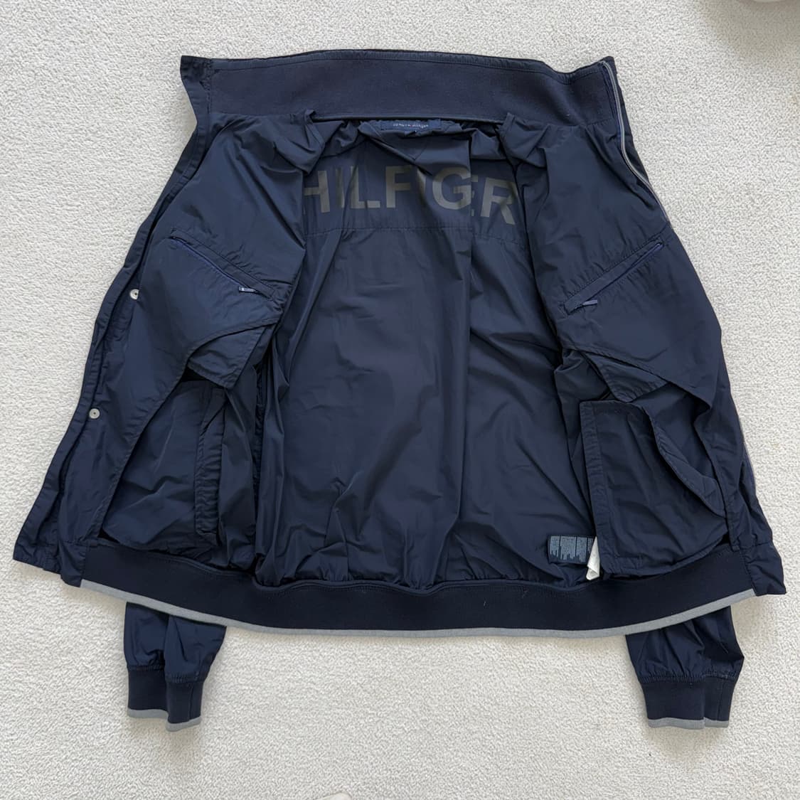 [M] 타미힐피거 빈티지 헤링턴 블루종 봄버 자켓 네이비 3682 상품이미지3