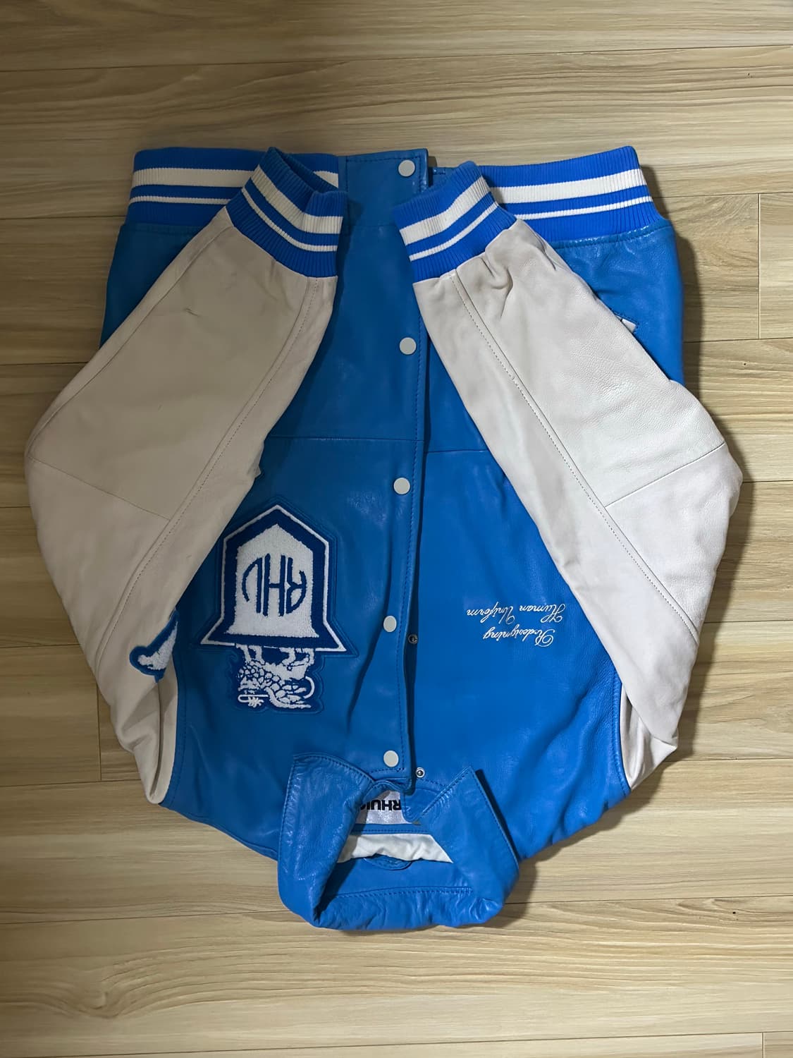 자라 루이지 콜라보 양가죽 바시티 자켓 M 상품이미지4