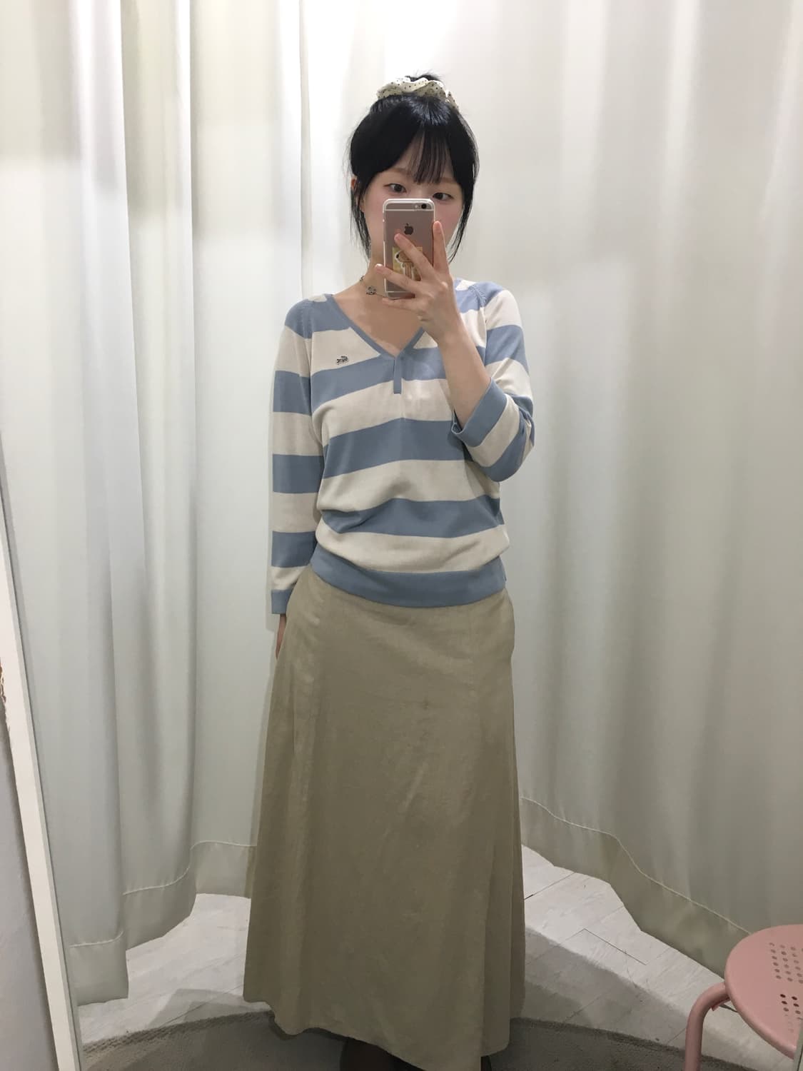 베이지 스트랩 데일리 스커트 상품이미지5