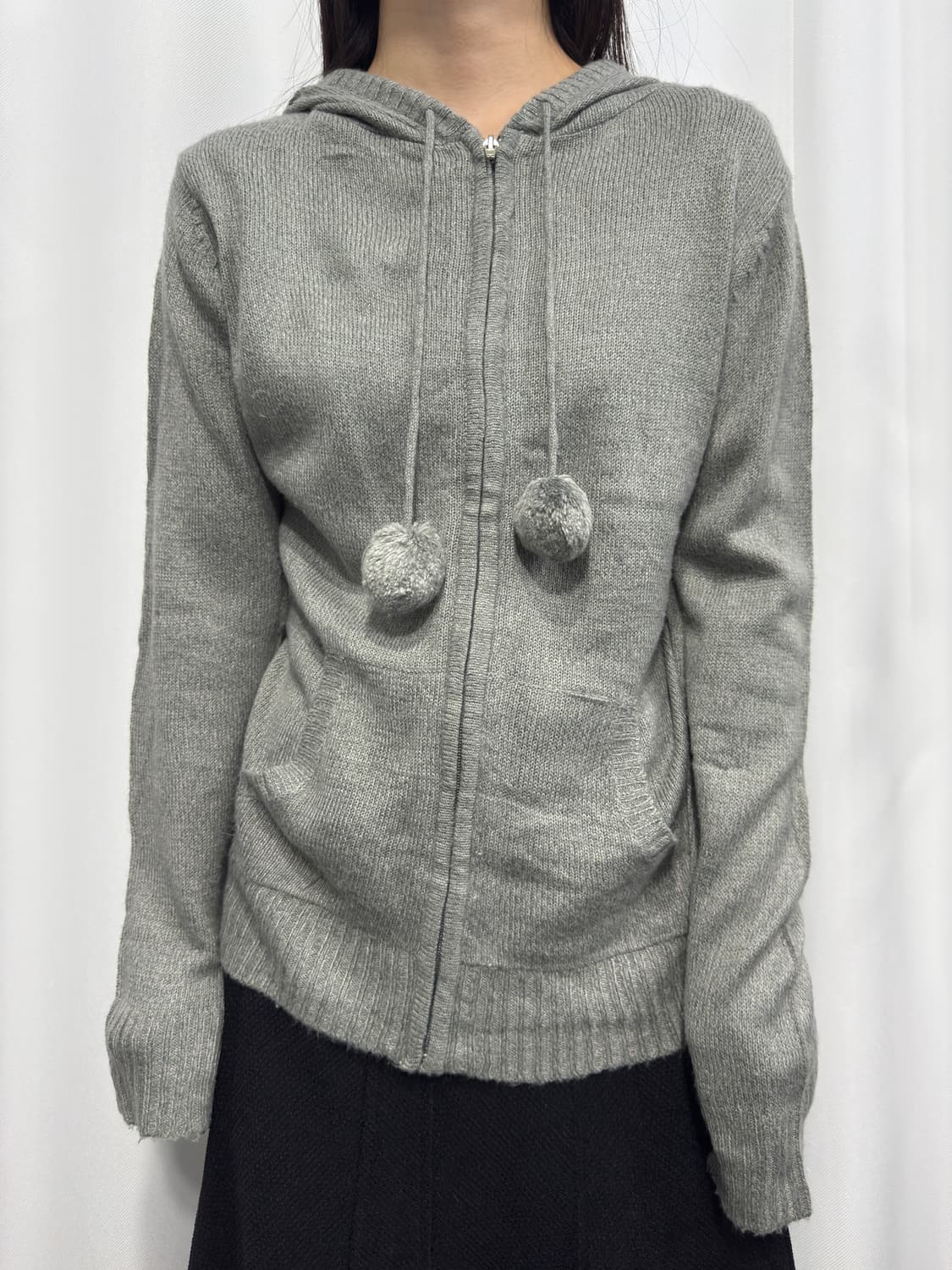 cute knit hood zipup 상품이미지1