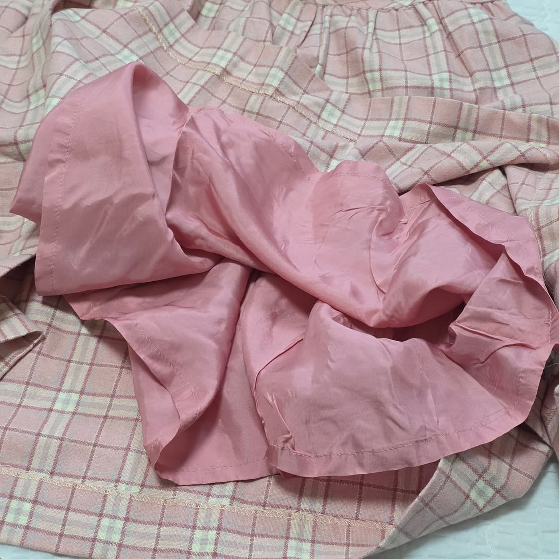 핑크리본 체크 히메 모리걸 스커트 상품이미지3