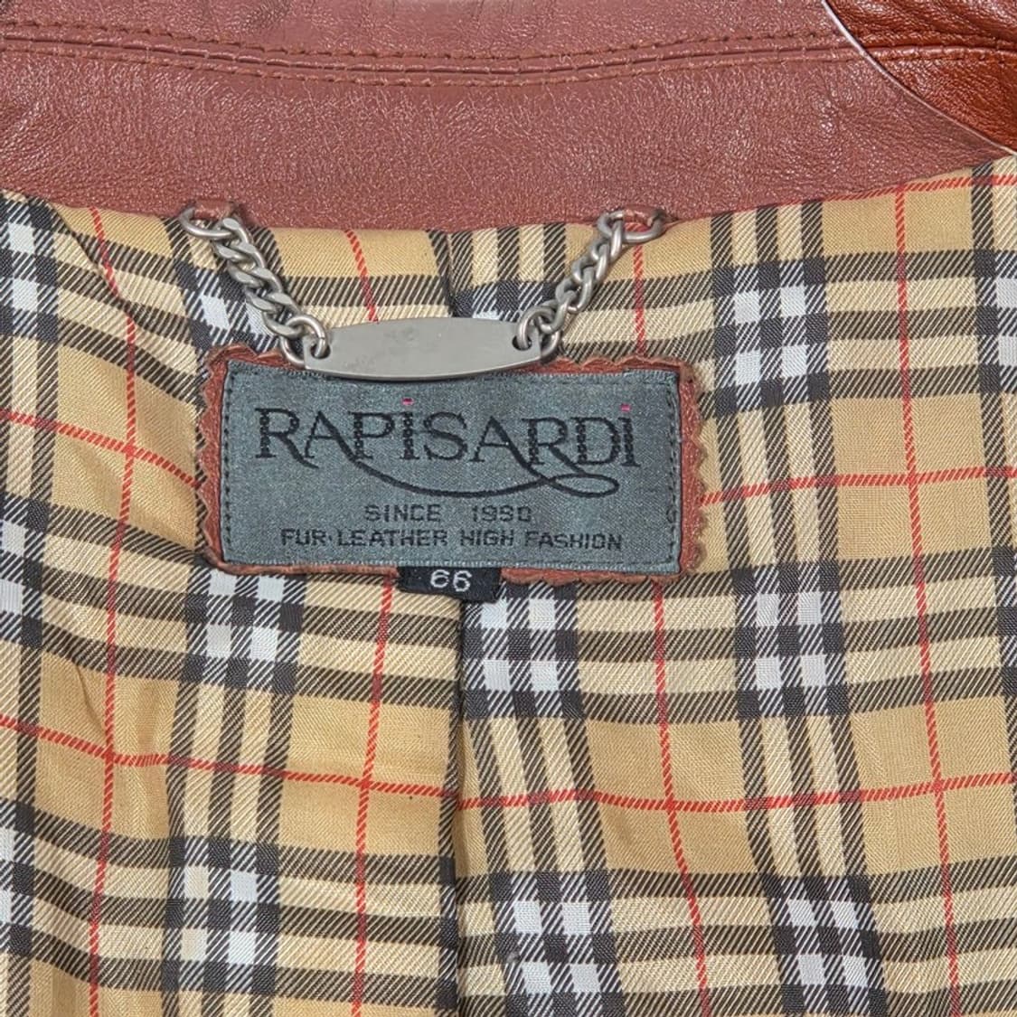 RAPISARDI 이태리 천연 양가죽 체크라이닝 자켓 66 상품이미지7