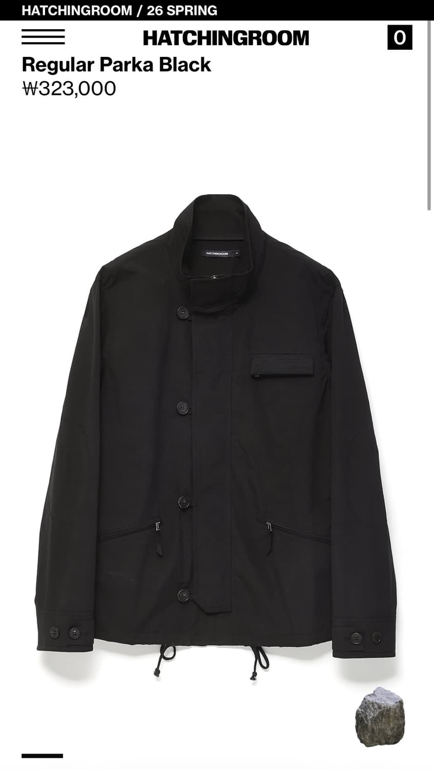 HATCHINGROOM Regular Parka Black 상품이미지1