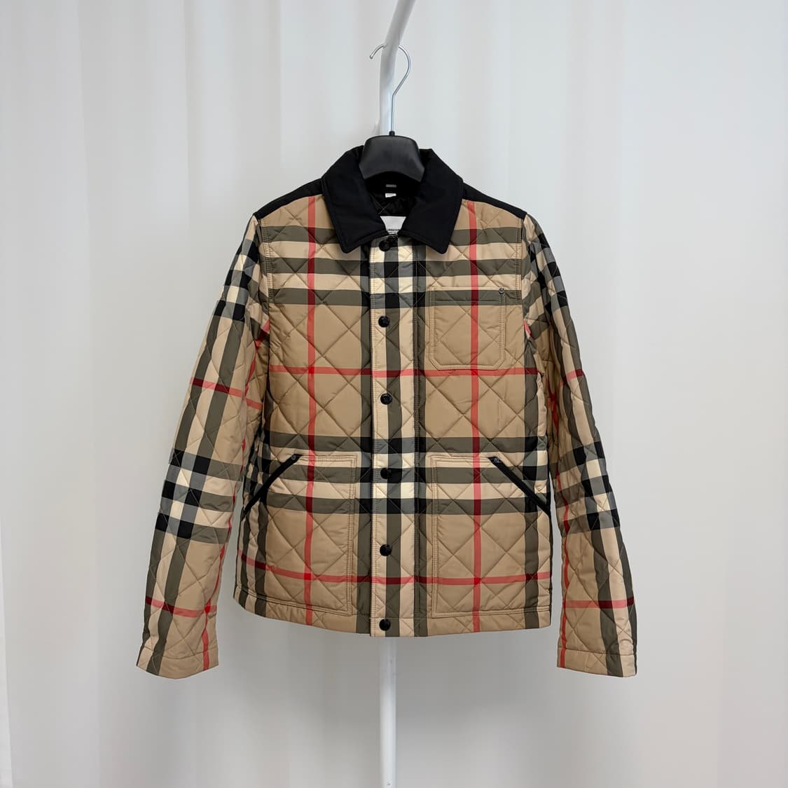 버버리 체크 퀼팅 자켓 아카이브 베이지 상품이미지1