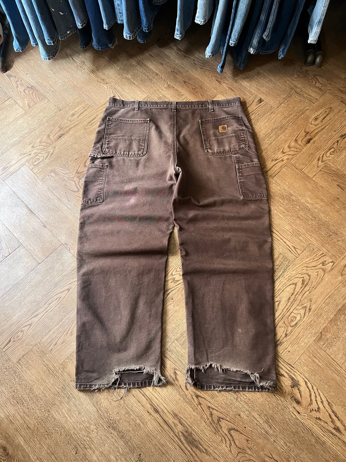 [42]칼하트 USA 하드 페이딩 다크브라운 싱글니 워크 팬츠 상품이미지8