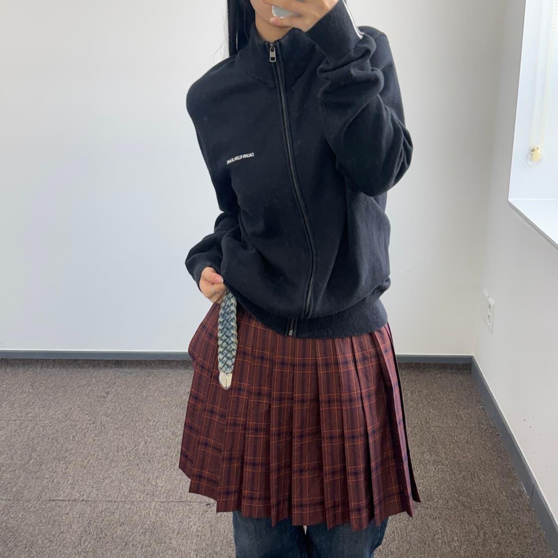 Calvin Klein jeans 켈빈클라인 블랙 니트 집업 상품이미지1