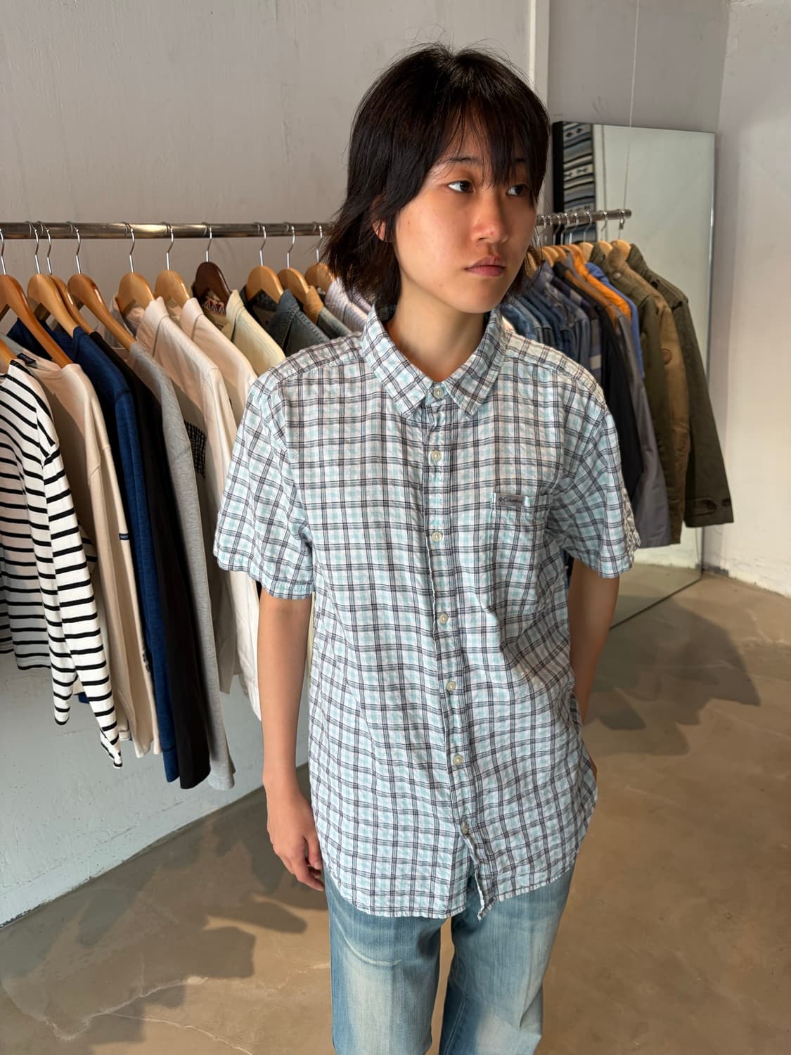 Columbia 체크 반팔 셔츠 XL 상품이미지3