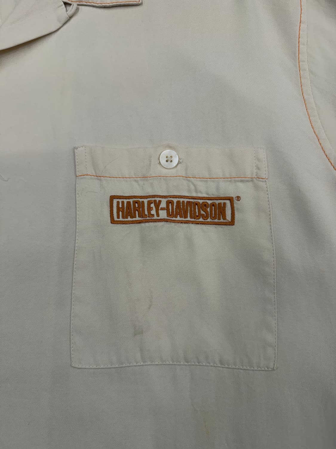 L) 할리데이비슨 빈티지 실크 라이더 바이크 자수 반팔셔츠 상품이미지4