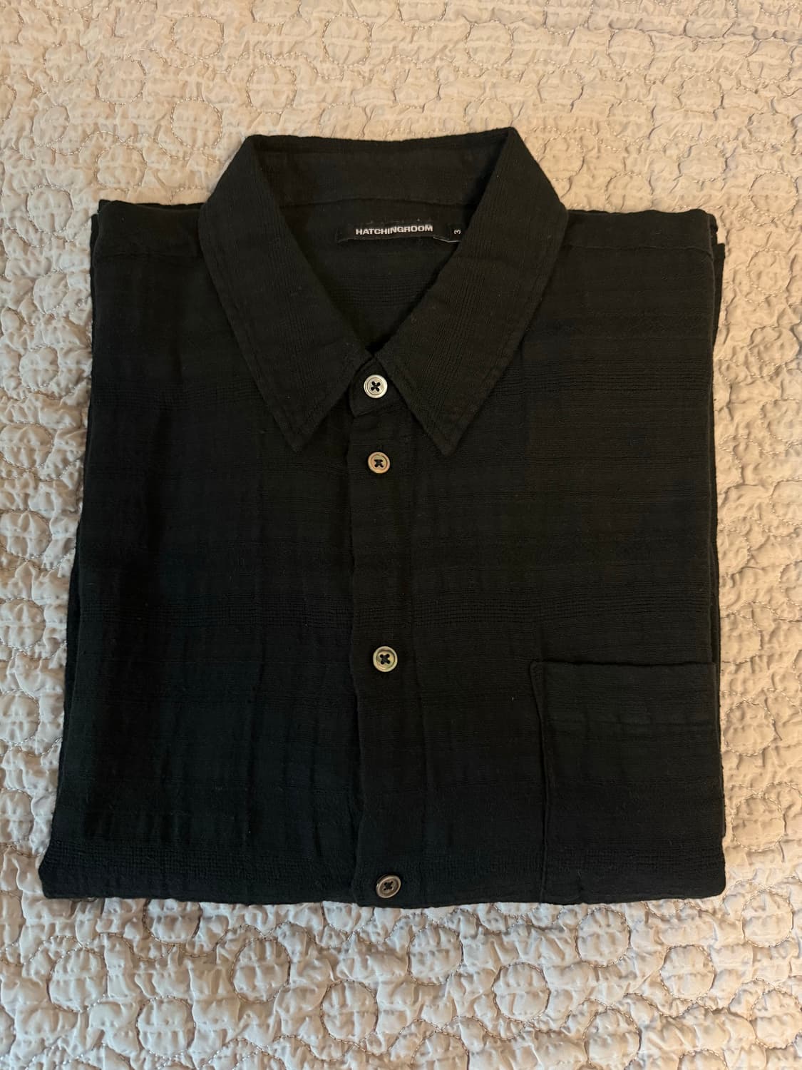 (3)해칭룸Classic Shirt Gauze Stripe black 상품이미지2