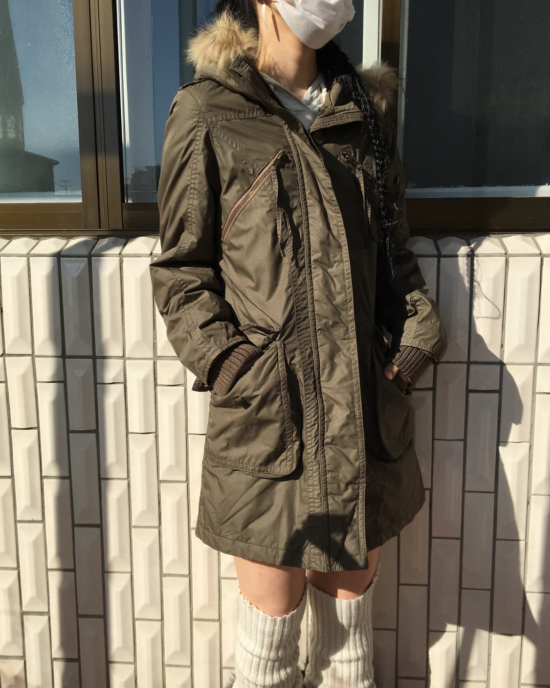 Fake fur hood filed jacket 상품이미지8