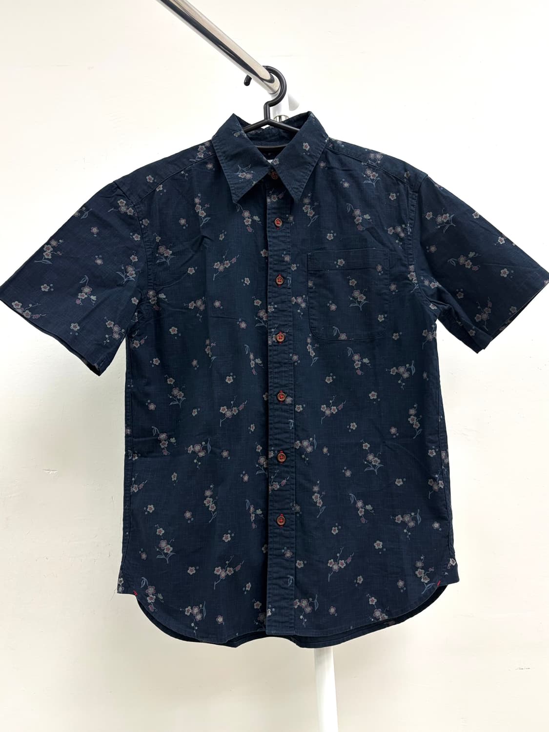 빈티지 네이비 플로럴 셔츠 상품이미지5