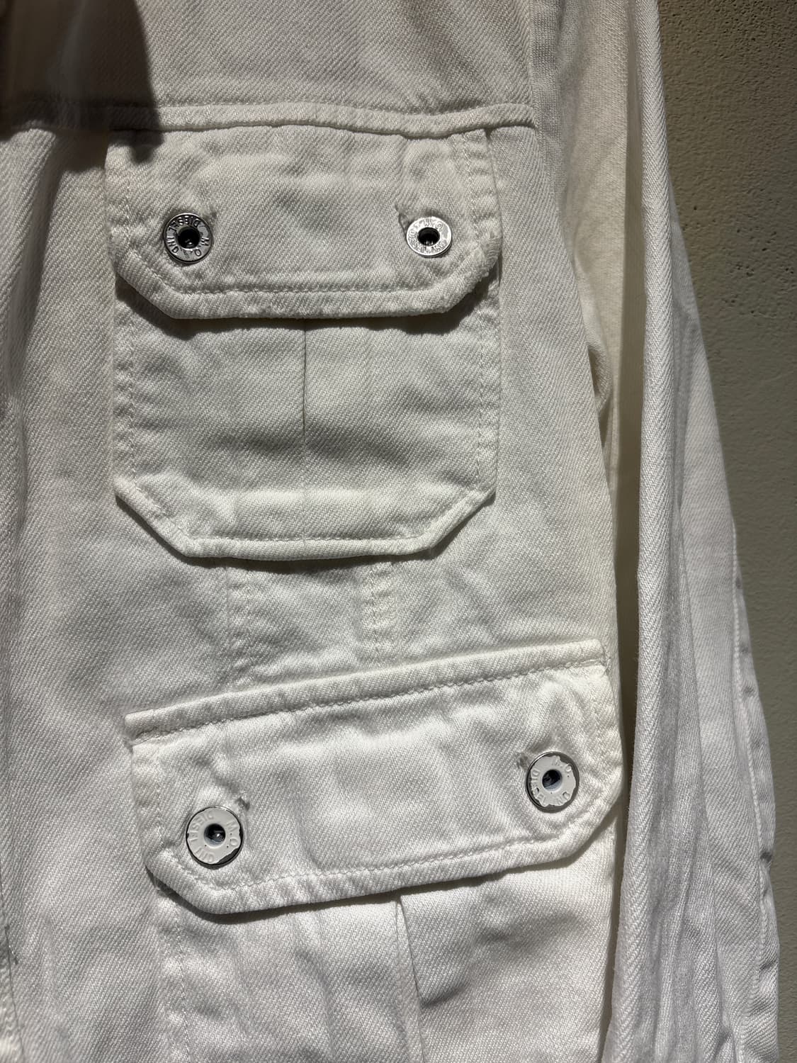 디젤 하이넥 화이트 트러커 재킷 코튼재킷 상품이미지2