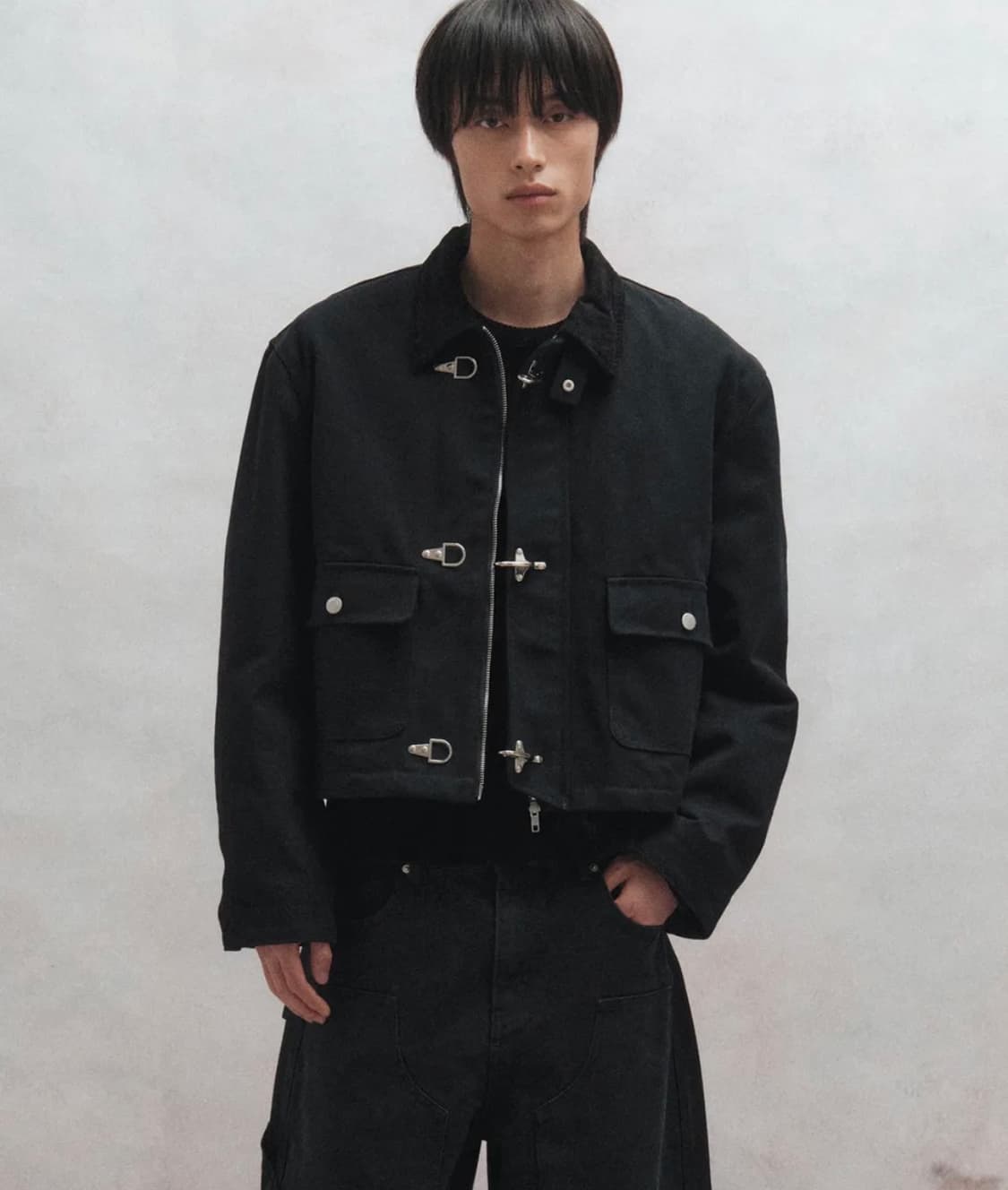 빅유니온 후디진호 헤비 캔버스 크롭 훅 자켓 상품이미지2