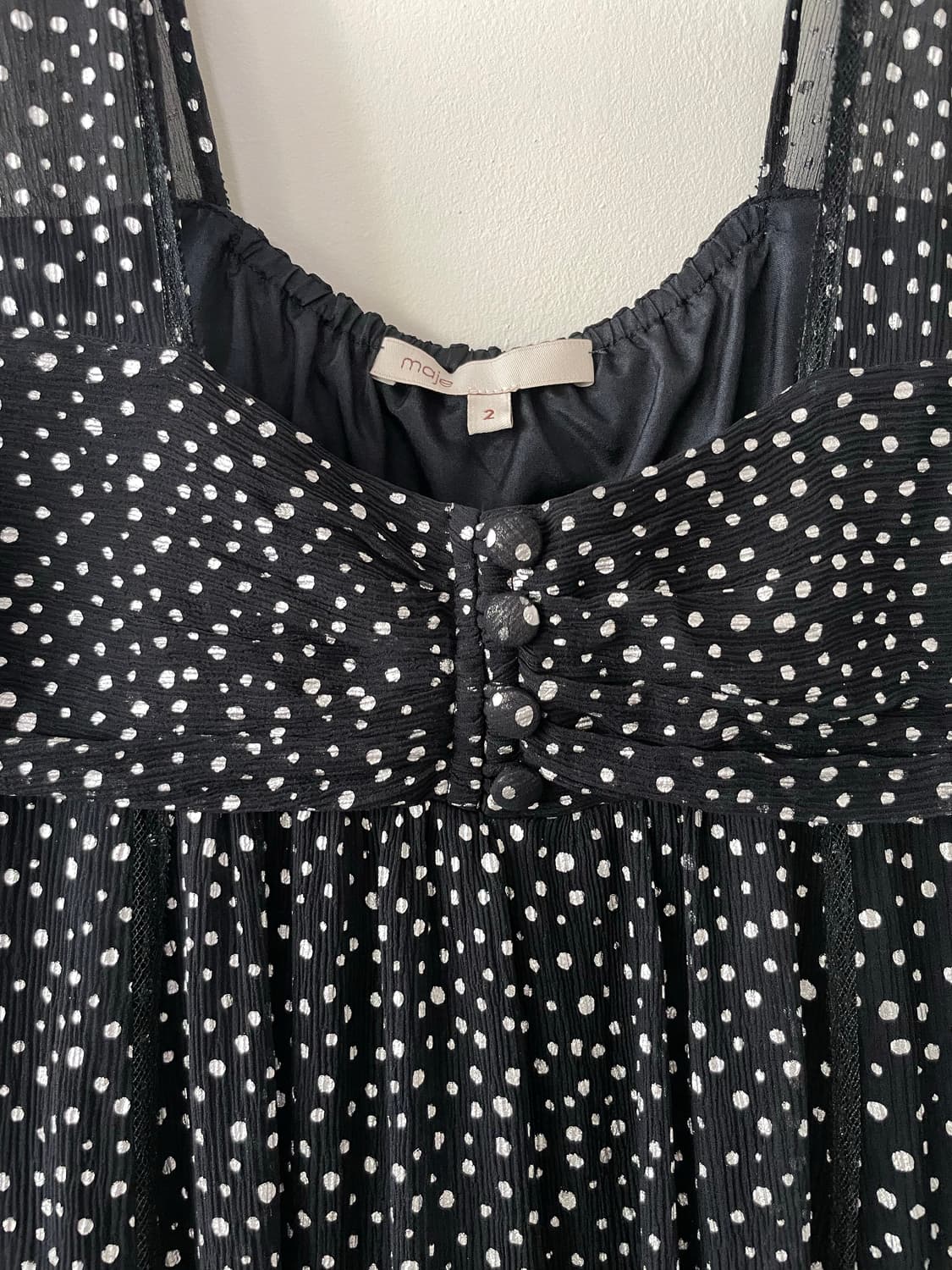 maje silver dot silk dress 상품이미지3
