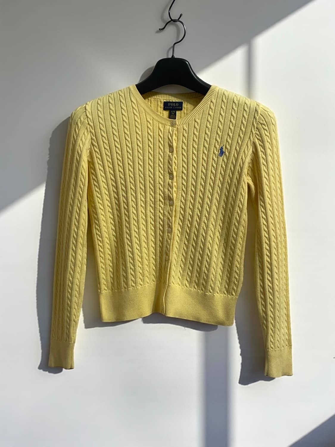 폴로 랄프로렌 옐로우 케이블 니트 가디건 상품이미지1