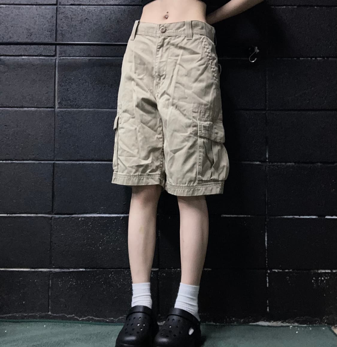빈티지 베이지 카고 버뮤다 팬츠 상품이미지1