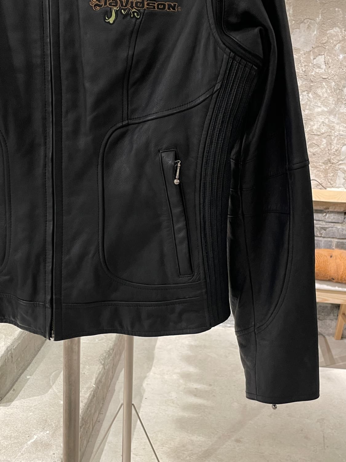 할리 데이비슨 우먼 블랙 레더 라이더 자켓 상품이미지6