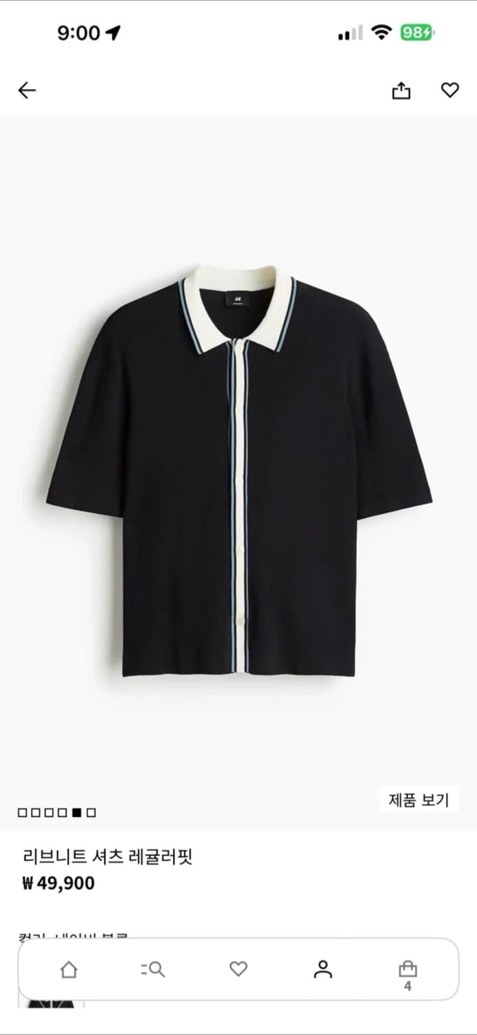 H&M 리브니트 셔츠 레귤러핏 L 상품이미지1