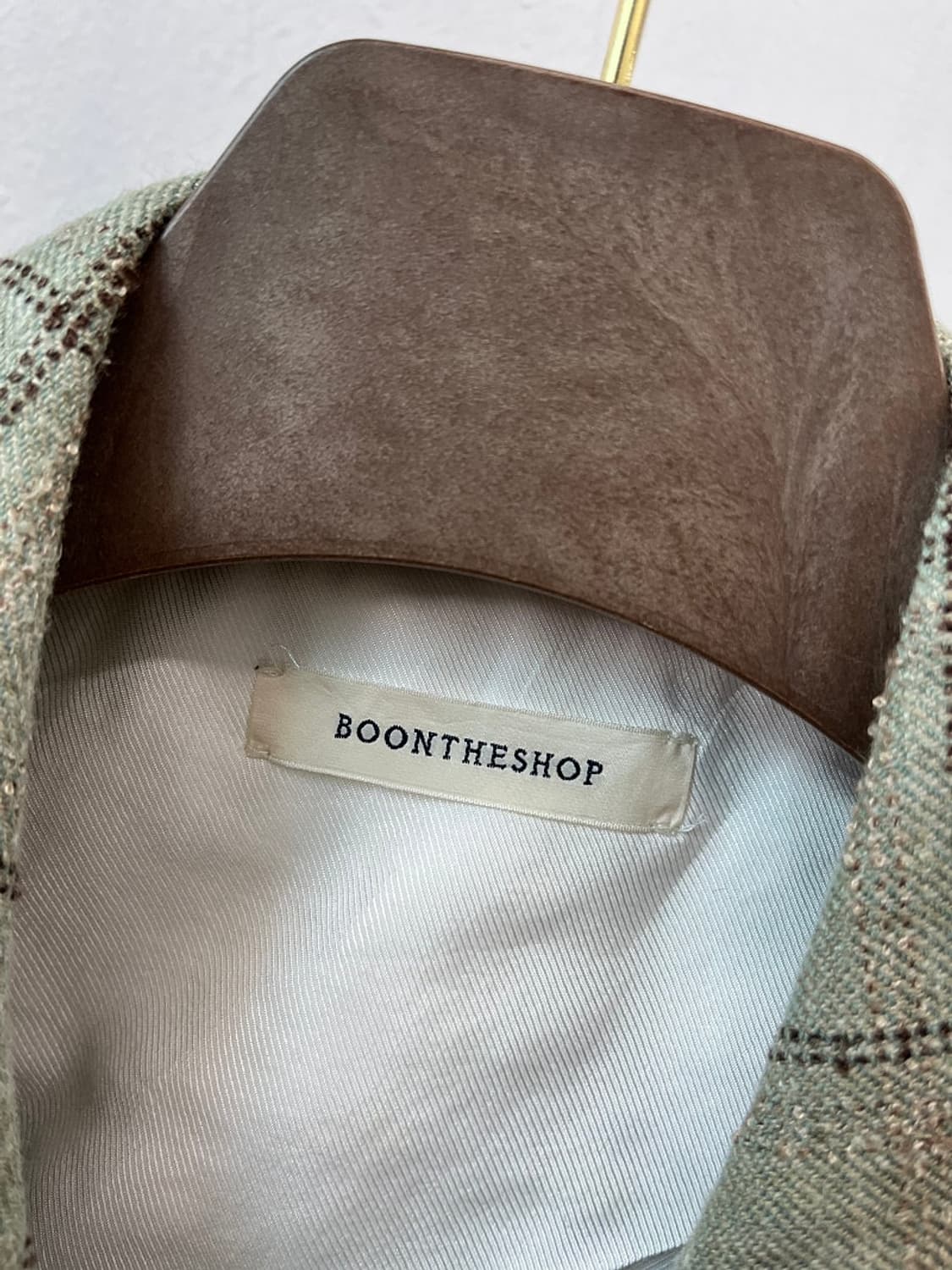 여) 분더샵 체크 린넨 트렌치코트 상품이미지7