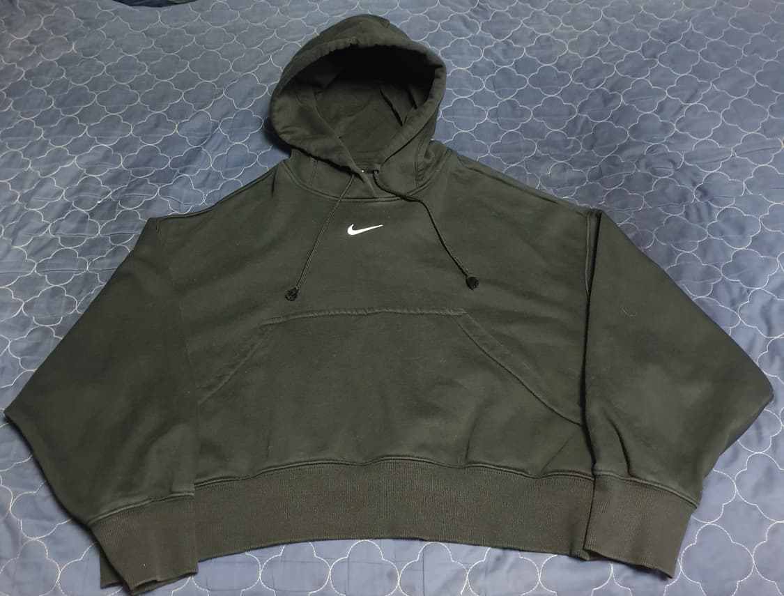 나이키 우먼스 피닉스 미드 솔스우시 풀오버 크롭 후드티 블랙 (XL) 상품이미지1