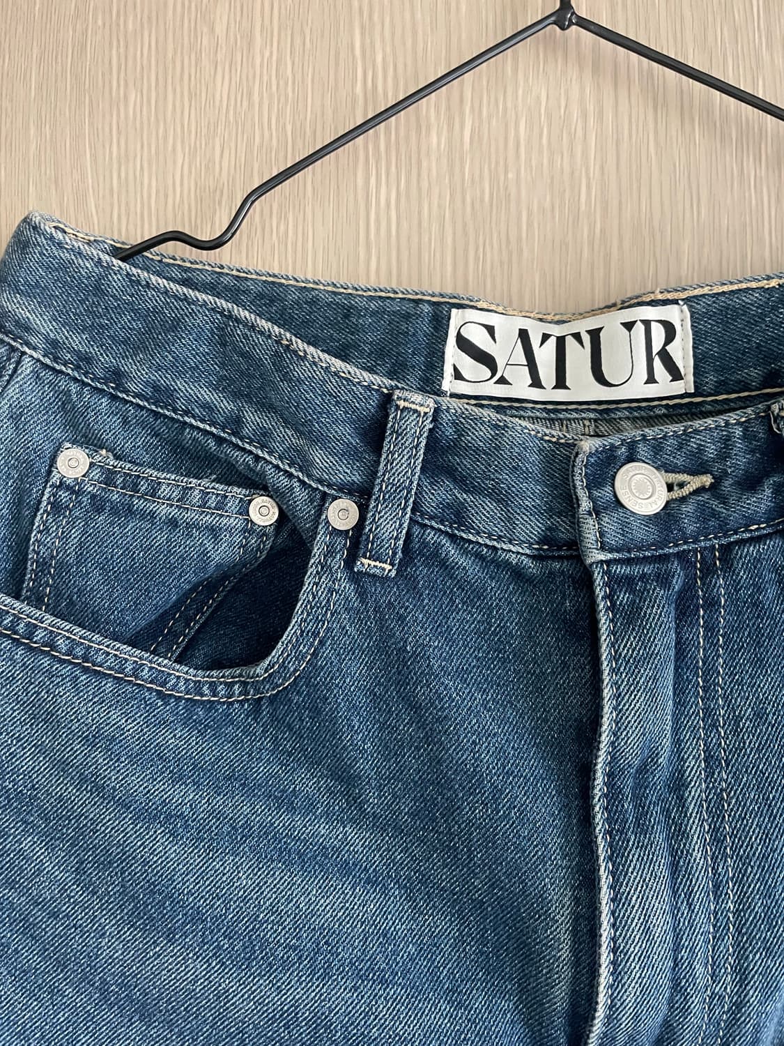 SATUR 블루클린 뉴트로 와이드 데님 상품이미지2