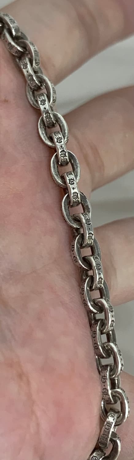 [7인치] 크롬하츠 페이퍼체인 은 팔찌 상품이미지8