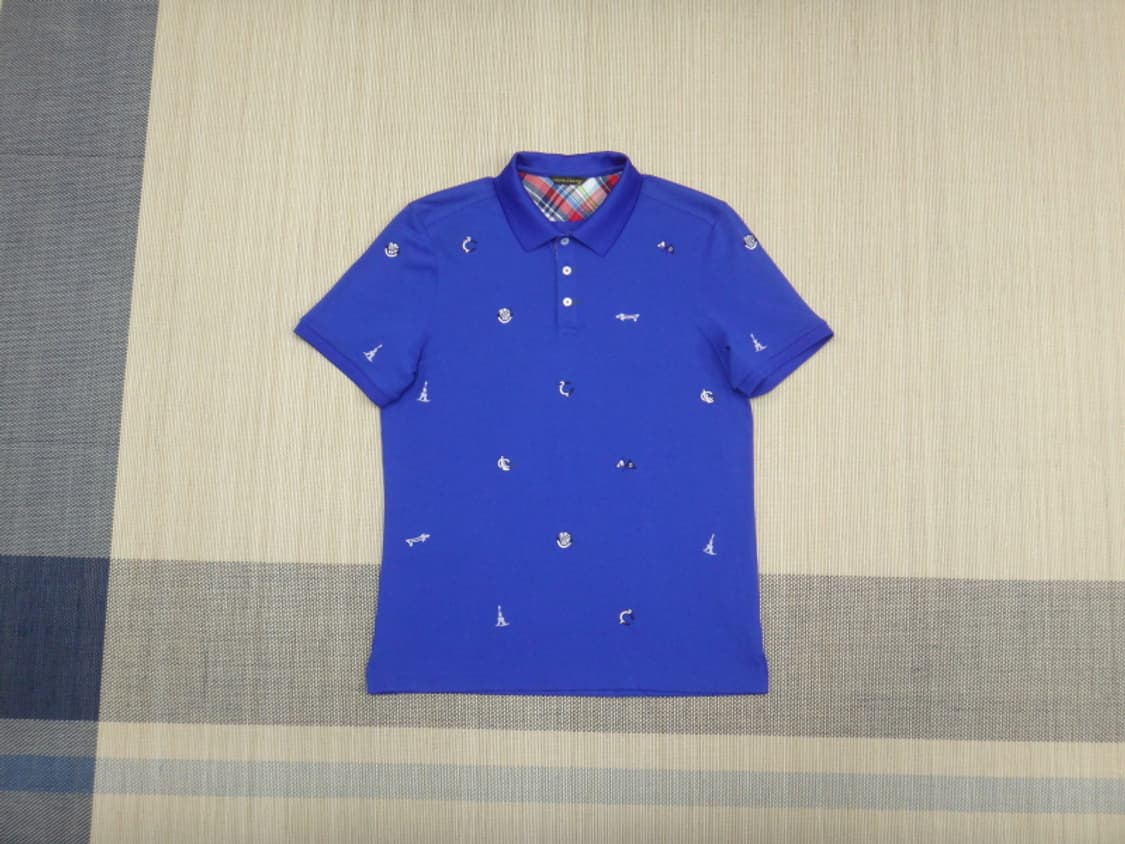 (100) 루이까스텔 골프 자수로고 카라 반팔 티셔츠 상품이미지1