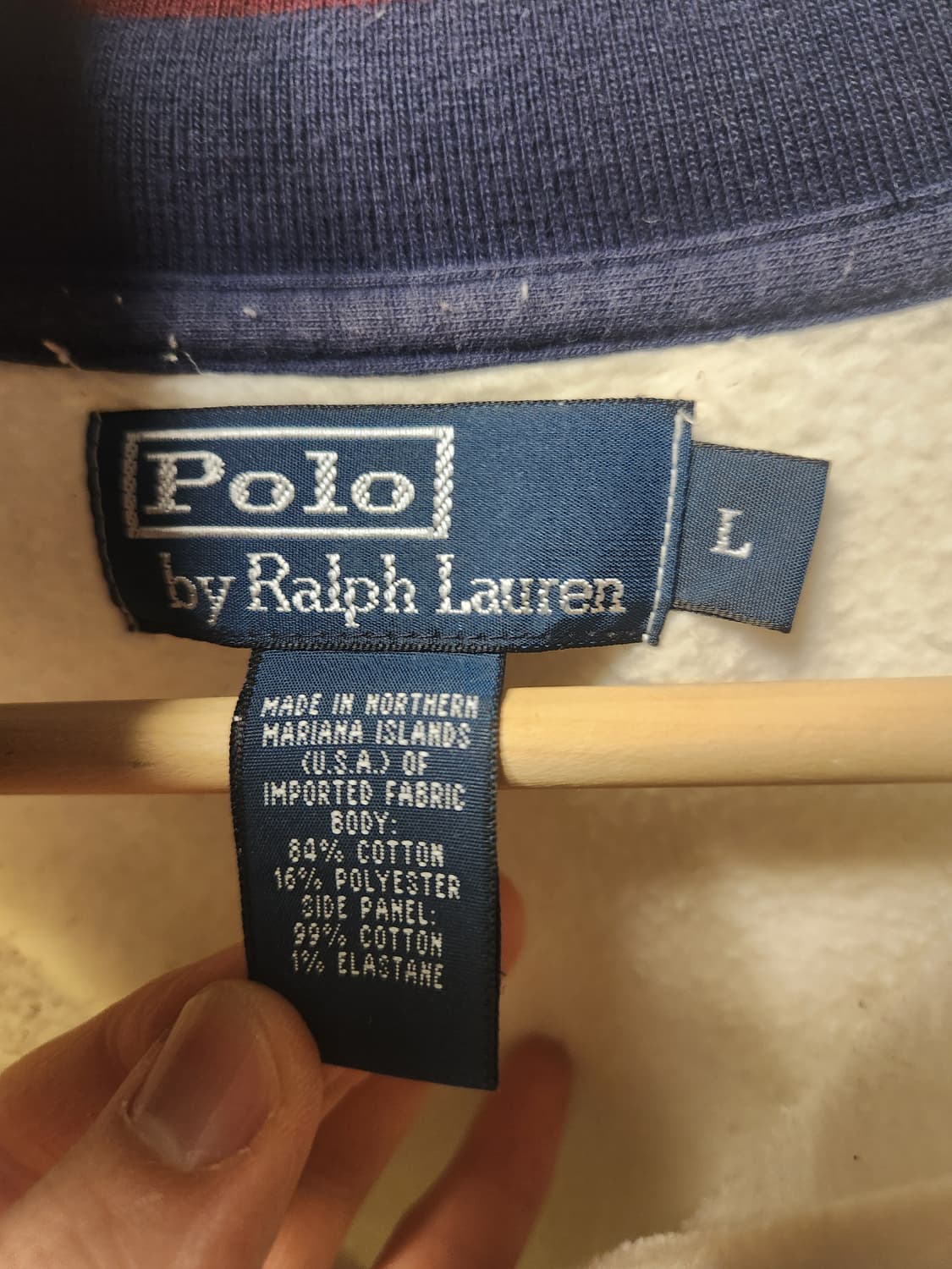 폴로 랄프로렌 하프집업 기모 맨투맨 화이트 L 상품이미지2