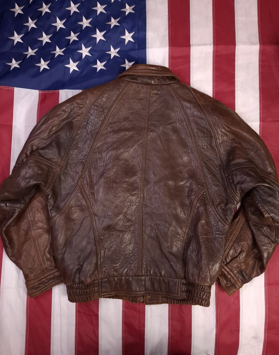 빈티지 90' 국내산 일본수출용 리얼 램스킨 레더 항공자켓 상품이미지8