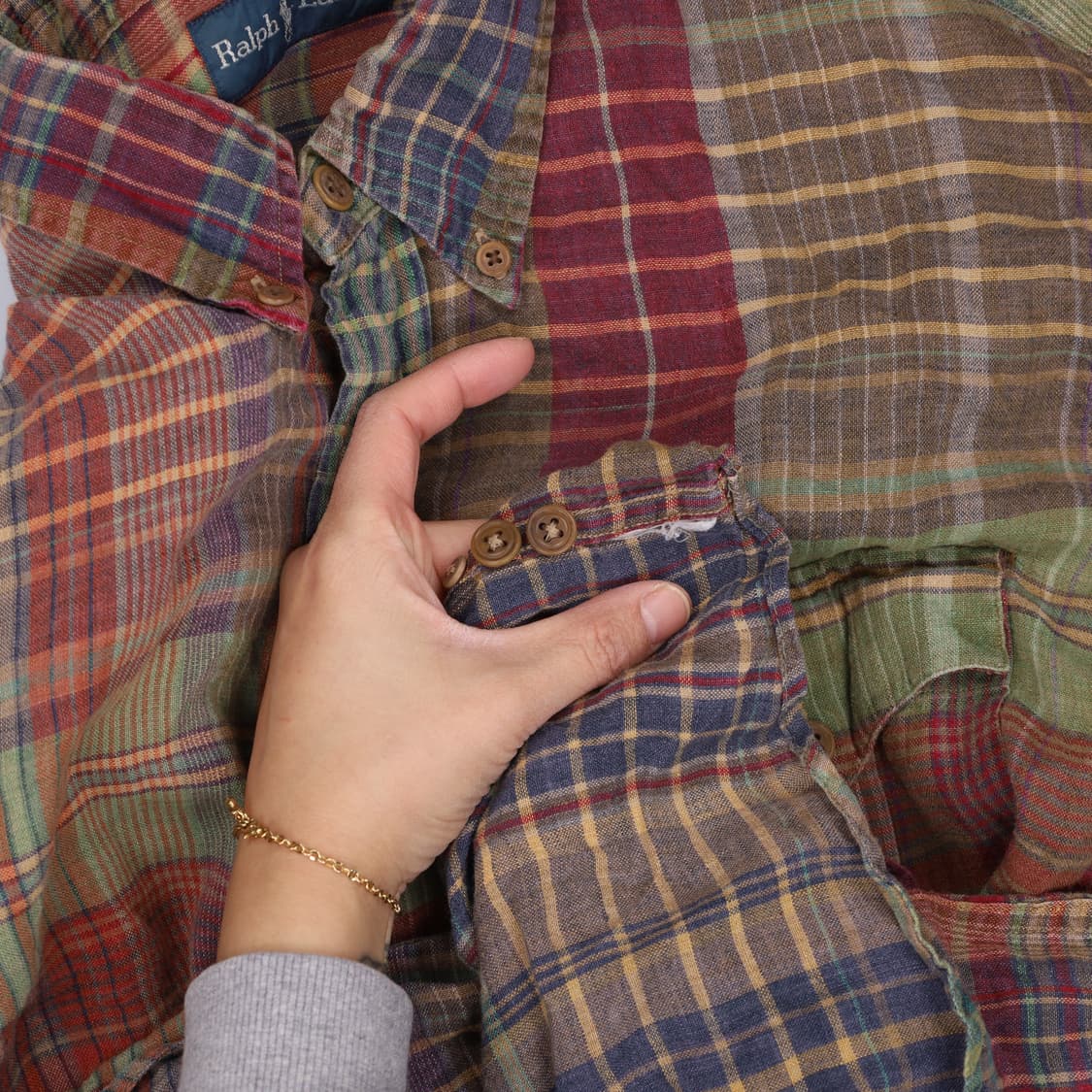 L 폴로 체크 긴팔 셔츠 0313H1 상품이미지4